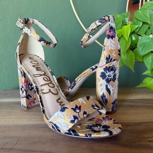 Sam Edelman Floral Jacquard Yaro Block Heel | 9.5